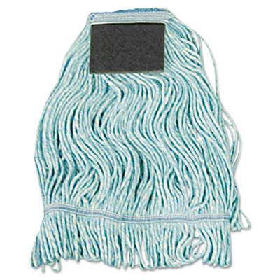 BWK902BL Boardwalk Loop-End Mop Heads w/ Scrub Pad, blue medium